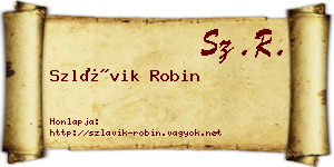 Szlávik Robin névjegykártya